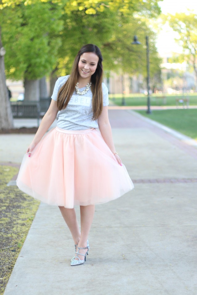Blush Tulle Skirt - Modest Style