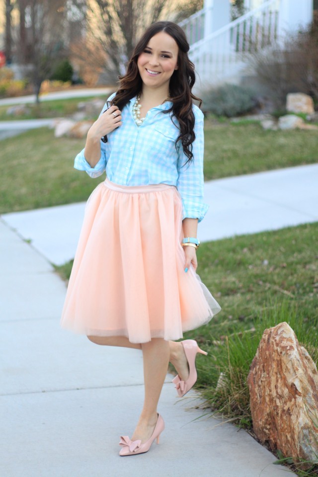 pink tulle skirt Modest Style  by Keara Lei